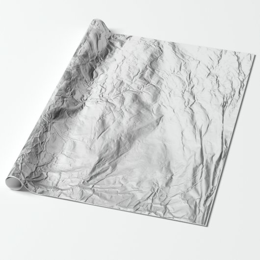 Kreukzacht folieeffect Aluminium gescrund Cadeaupapier (Uitgerold)