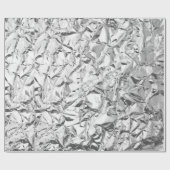 Kreukzacht folieeffect Aluminium gescrund Cadeaupapier (Vlak)
