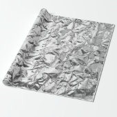 Kreukzacht folieeffect Aluminium gescrund Cadeaupapier (Uitgerold)