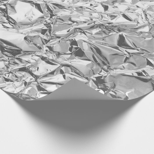 Kreukzacht folieeffect Aluminium gescrund Cadeaupapier (Hoek)