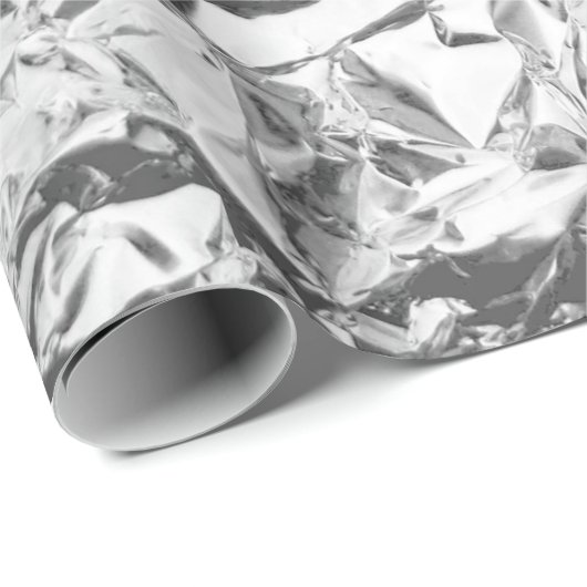 Kreukzacht folieeffect Aluminium gescrund Cadeaupapier (Rol Hoek)