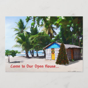 Kreukzak onder de palmen met kerstmis kaart