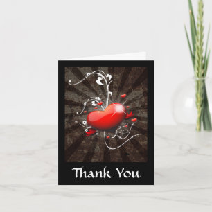 Kreukzend hart met Zwemrijke achtergrond Bedankkaart