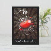 Kreukzend hart met Zwemrijke achtergrond Kaart (Staand voorkant)