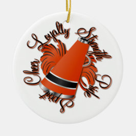 Kreukzwart en Oranje Kwaliteit Fotoversiering Keramisch Ornament