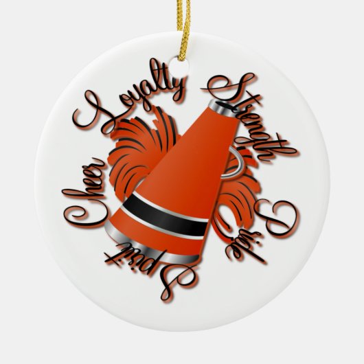 Kreukzwart en Oranje Kwaliteit Fotoversiering Keramisch Ornament (Voorkant)