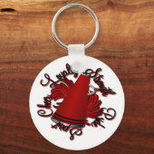 Kreukzwart en rode kwaliteiten sleutelhanger (Voorkant)