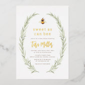 Kreukzweet zoals het Baby shower van genderneutraa Folie Uitnodiging (Voorkant)