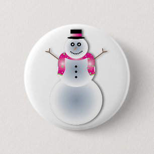 kreupele sneeuwpop ronde button 5,7 cm