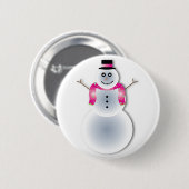 kreupele sneeuwpop ronde button 5,7 cm (Voorkant /achterkant)