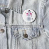 kreupele sneeuwpop ronde button 5,7 cm (In situ)