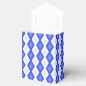 Kreuzenblauw diamantpatroon bedankdoosjes (Geopend)