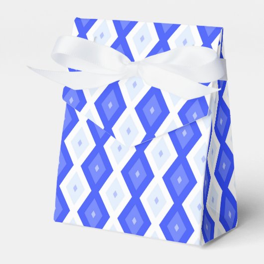 Kreuzenblauw diamantpatroon bedankdoosjes (Voorkant Zijde)