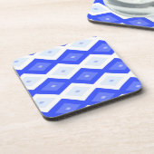 Kreuzenblauw diamantpatroon bier onderzetter (Linkerzijde)