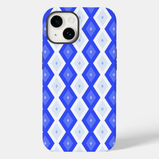 Kreuzenblauw diamantpatroon Case-Mate iPhone case (Achterkant)