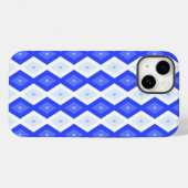 Kreuzenblauw diamantpatroon Case-Mate iPhone case (Achterkant (horizontaal))