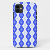 Kreuzenblauw diamantpatroon Case-Mate iPhone case (Achterkant)