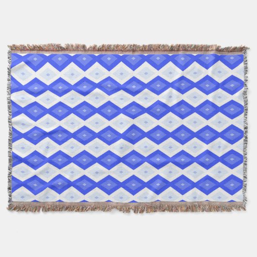 Kreuzenblauw diamantpatroon deken (Voorkant)