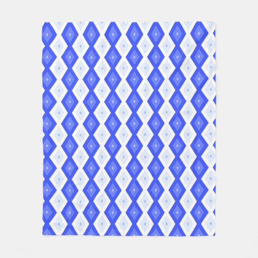 Kreuzenblauw diamantpatroon fleece deken (Voorkant)
