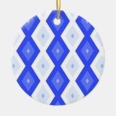 Kreuzenblauw diamantpatroon keramisch ornament (Voorkant)