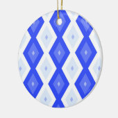 Kreuzenblauw diamantpatroon keramisch ornament (Links)