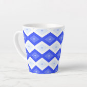 Kreuzenblauw diamantpatroon latte mok (Linkerhoek)