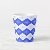 Kreuzenblauw diamantpatroon latte mok (Voorkant)
