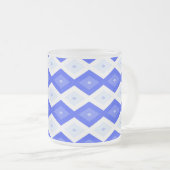 Kreuzenblauw diamantpatroon matglas koffiemok (Voorkant rechts)