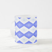 Kreuzenblauw diamantpatroon matglas koffiemok (Voorkant links)