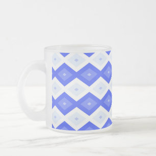 Kreuzenblauw diamantpatroon matglas koffiemok