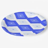 Kreuzenblauw diamantpatroon papieren bordje (Gekanteld)