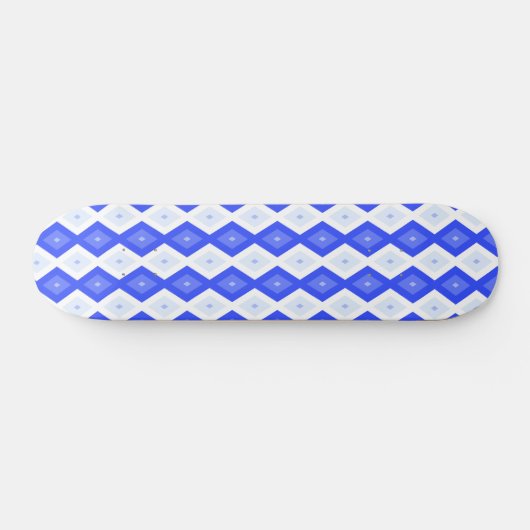 Kreuzenblauw diamantpatroon persoonlijk skateboard (Horizontaal)