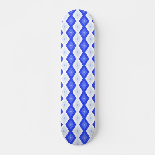 Kreuzenblauw diamantpatroon persoonlijk skateboard (Voorkant)