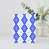 Kreuzenblauw diamantpatroon RSVP kaartje (Staand voorkant)