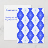 Kreuzenblauw diamantpatroon RSVP kaartje (Voorkant / Achterkant)