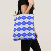 Kreuzenblauw diamantpatroon tote bag (Dichtbij)
