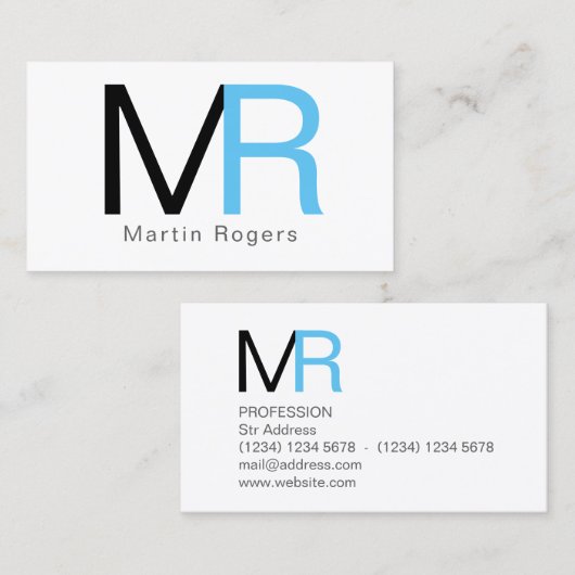 Kreuzengrote initialen bedekking visitekaartje (Voorkant / Achterkant)