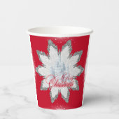 Kreuzenkerstsneeuwvlokken PAPIER CUPS Papieren Bekers (Achterkant)