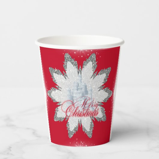 Kreuzenkerstsneeuwvlokken PAPIER CUPS Papieren Bekers (Achterkant)
