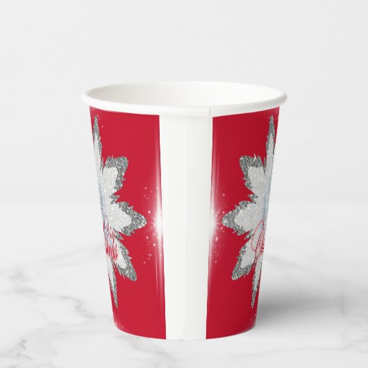 Kreuzenkerstsneeuwvlokken PAPIER CUPS Papieren Bekers (Rechts)