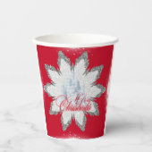 Kreuzenkerstsneeuwvlokken PAPIER CUPS Papieren Bekers (Voorkant)