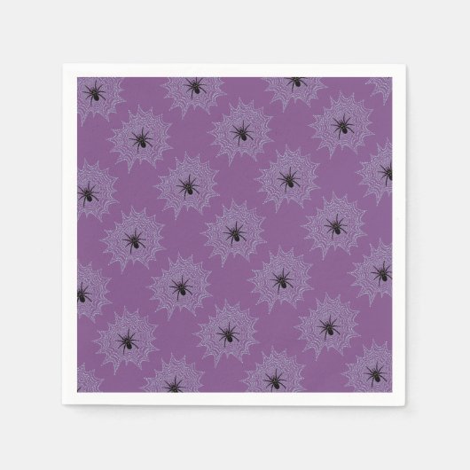 Kreuzspinne im Netz mit Tautropfen wie Perlen Servet (Voorkant)