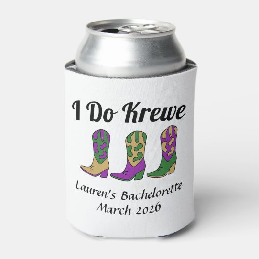 Krewe Mardi Gras Bachelorette Blikjeskoeler (Blikje Voorkant)