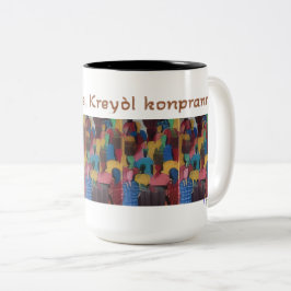 Kreyòl Pale, Kreyòl Konprann | Haïtiaanse Spreuk M Tweekleurige Koffiemok