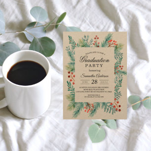 Krfat Winter Blad Frame Groene Invitatie Kaart