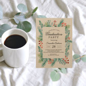 Krfat Winter Blad Frame Groene Invitatie Kaart