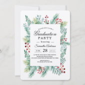 Krfat Winter Blad Frame Groene Invitatie Kaart (Voorkant)