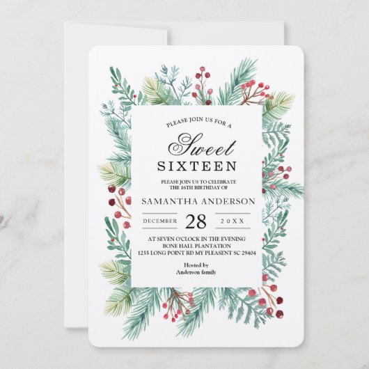 Krfat Winter Leaf Lijst Greenery Kaart (Voorkant)