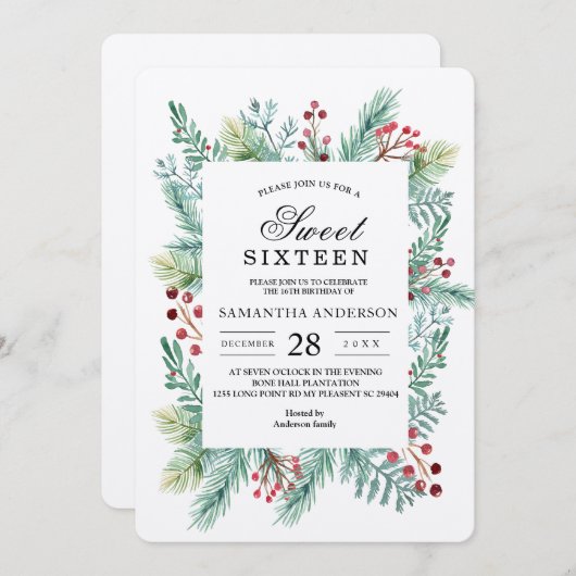 Krfat Winter Leaf Lijst Greenery Kaart (Voorkant / Achterkant)