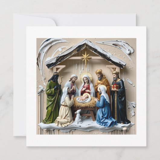 Kribbe geboorte, boom wijzen Bethlehem Save The Date (Voorkant)